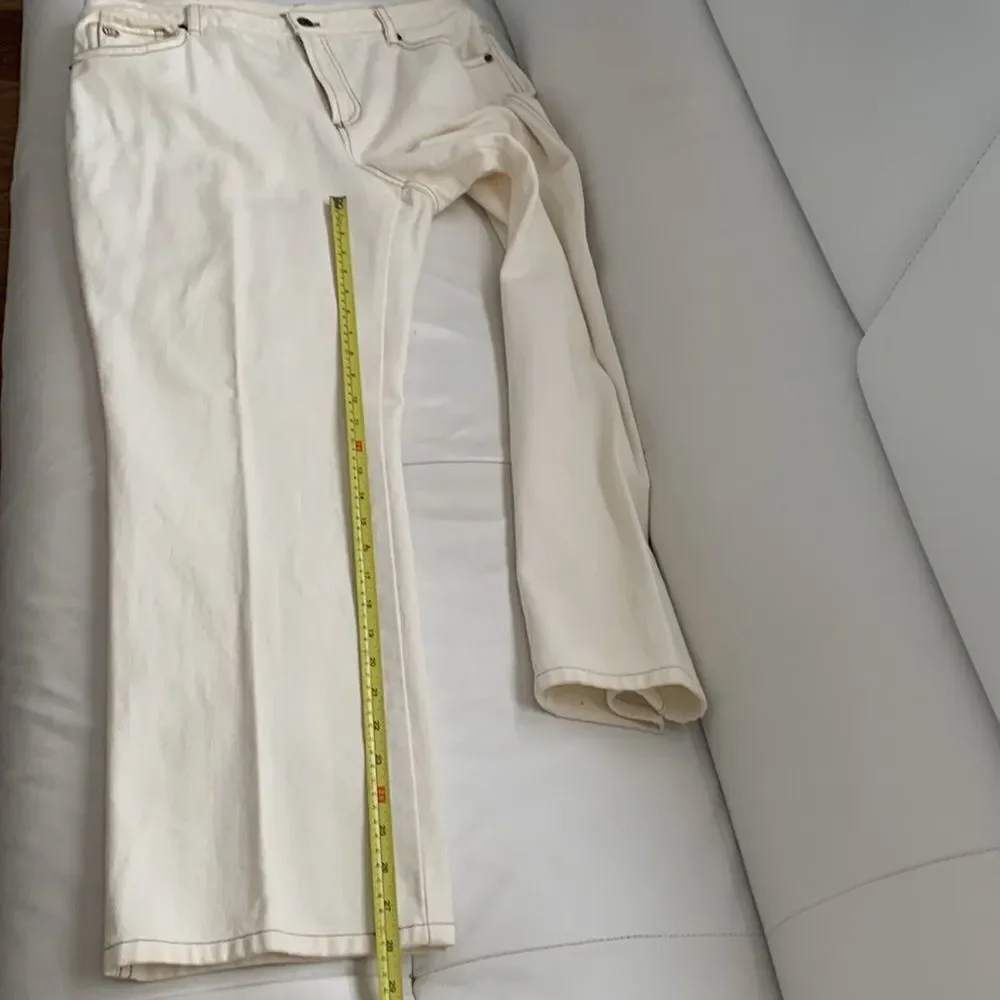 Sigrid Olsen Cotton Cream Two-Piece Suit Jacket Pants Embroidered Size L/14 - Picture 12 of 16